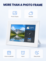 Marco de Fotos Digital WiFi de 7 Pulgadas con Pantalla IPS HD, Aplicación Tuya, Compartir Remotamente, 16 GB de Memoria, Marco de Fotos Digital para el Hogar Familiar, Venta al por Mayor