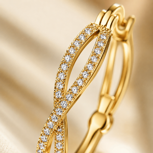 Orecchini a Cerchio Geometrici con Taglio Brillante e Incastonatura a Canale, Gioielli di Moda Quotidiana per Donne - Product Image 5