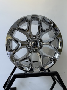 Rines y llantas FLROCKY de 20, 22 y 24 pulgadas, 6x139.7, color negro brillante cromado para Chevy Silverado Suburban 2007 1500 - Product Image 1