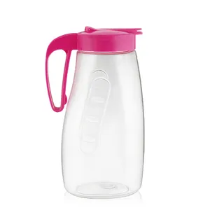 Jarro de plástico de água quente e fria, fábrica da china, melhor preço tritan, bpa livre, 2l, rosa, para beber cantina, jarro com alça, tampas