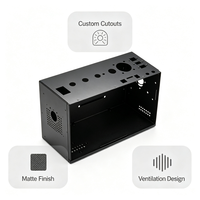 Châssis d'instrument en tôle SPCC noir mat sur mesure pour la ventilation en nid d'abeille, pliage de précision, banc de laboratoire électronique