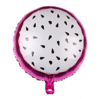 Ballons en aluminium fruits d'été : pastèque, orange, fraise, kiwi, fruit du dragon, fruit étoilé pour décorations de fête sur le thème tropical