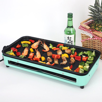 Grill électrique antiadhésif à double couche détachable, sans fumée, chauffage uniforme pour brochettes de viande