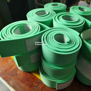 Sabuk Konveyor Datar Hijau Lebar <span class=keywords><strong>100mm</strong></span> Dapat Disesuaikan untuk Mesin Pengemasan |   Sabuk Penyortir Penjepit Botol Label Minuman Bir - Product Image 3