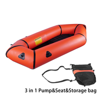 Packraft gonflable léger en TPU personnalisé pour 1 personne, 3,2 kg, avec siège 3-en-1 et kit de réparation pour eaux vives