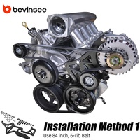 Support de montage serpentin BEVINSEE pour moteur LS, conversion d'alternateur et de pompe de direction assistée pour Chevrolet LS1 LS2 LS3 LS6 LS7 pour GM