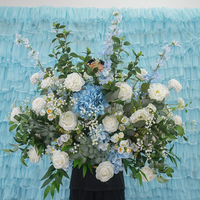 Bouquet de fleurs artificielles bleu et blanc de 70 cm pour allée de mariage, idéal pour les fêtes et événements, le meilleur choix pour les entreprises de location de fleurs
