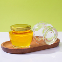 Pot en verre transparent rond vide pour confiture, gelée, pudding, 45ml, 75ml, 100ml, avec couvercle métallique, idéal pour les nids d'oiseaux