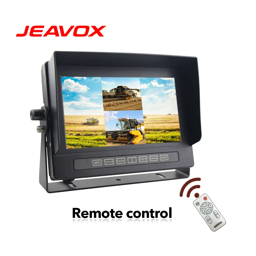 IP68 Waterproof 7 Inch Open-air Monitor Quad Split Screen CVBS Signal Input Rear View Monitor For Agricultural Machinery