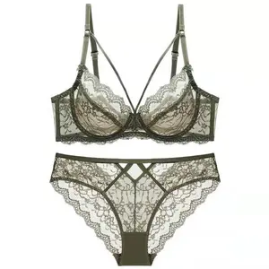 Conjunto de Lencería Femenina de Alta Calidad Personalizable, Brasier de Encaje con Push-Up, Talla Grande, Algodón Fino y Sexy - Product Image 1