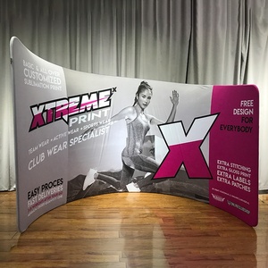 20ft Xách Tay Semi-Vòng Tròn Backdrop Hiển Thị S Shape Căng Thẳng Vải Cho Triển Lãm Quảng Cáo Nhuộm Thăng Hoa In Ấn Có Thể Gập Lại - Product Image 2