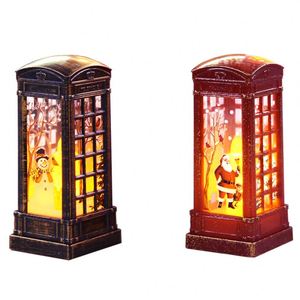 Hot Sales 1L Led Light with Battery Telephone Booth Christmas Led Lantern for Home <b>Table</b> <b>Mini</b> Ornament Decorative Lighting - Product Image 1