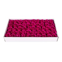 50 pièces/boîte, vente en gros à bas prix, décoration de mariage, cadeau pour femmes, savon à deux couches, fleur artificielle, tête de rose