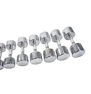 Gym Fitness Bulat Stainless Steel Dumbbell Krom Tinggi