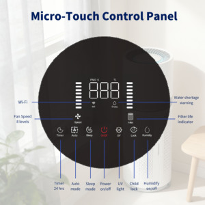 Home Large Room Coverage H13 Purifier 5L Water Capacity Smart AQI Display WiFi Tuya Air Cleaner and <b>Humidifier</b> Air Cleaner - Product Image 4