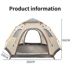Carpa para 6 Personas, Plegable, para Acampar al Aire Libre, Apertura Automática Rápida, Resistente a la Lluvia, Protección Solar, Equipo Portátil para Acampar en la Naturaleza - Product Image 6