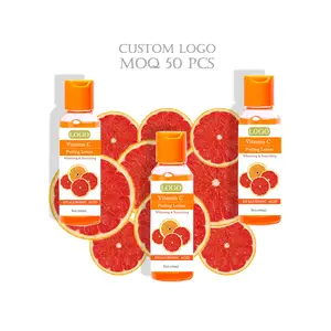 Low Moq 50PCS Orange Whitening Peeling Oil with Clients Private Label Removal Dead & Knuckle Skin Bleaching Face Body Lotion