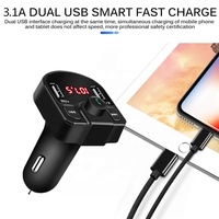 Pengisi Daya Mobil Desain Baru 2 Port Gratis Genggam Pemutar MP3 FM Pemancar USB Pengisi Daya 3.1A Dual USB Pengisi Daya Cepat Mobil