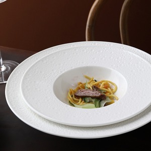 Plato de Sopa de Vegetales de Cerámica <span class=keywords><strong>Blanca</strong></span> Pura, Estilo Occidental Clásico, Ecológico, Apto para Lavavajillas, <span class=keywords><strong>Vajilla</strong></span> Duradera - Product Image 3