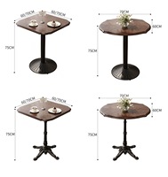 Ensemble de table et chaises de salle à manger en bois massif de style rétro français du milieu du siècle, écologique et durable pour la restauration