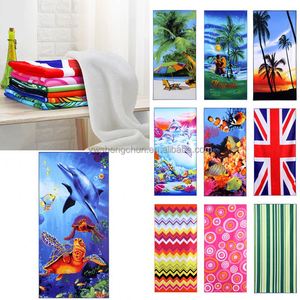 ผ้าขนหนูอาบน้ำไมโครไฟเบอร์พิมพ์ลายดอกไม้แบบเต็มรูปแบบลายปลาโลมาขนาดเล็กแบบผ้าทอเทคนิค - Product Image 3