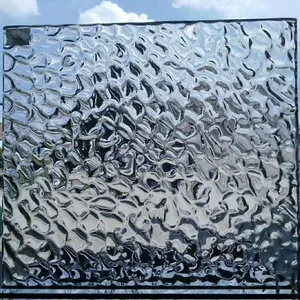 Kaca Arsitektur Dekoratif Multi Pola & Bentuk Kiln Cast Tinted Tempered Glass Panel Pengecoran Kaca Panas Meleleh Bening