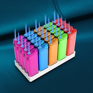 Đèn khò kim loại MK, chống gió, in logo tùy chỉnh, dùng gas, ngọn lửa mạnh, có thể nạp lại - Product Image 1