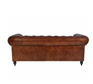 โซฟาเชสเตอร์ฟิลด์หนังแท้คุณภาพสูง โซฟาห้องนั่งเล่นสุดหรู แบบเดี่ยว แบบคู่ แบบสามที่นั่ง โซฟาพรีเมียมแบบติดกระดุม ขายส่ง - Product Image 5