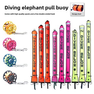 Bouée de signalisation de positionnement profond en nylon pour plongée et snorkeling en haute mer, <span class=keywords><strong>gonflable</strong></span> à tirette, avec roue réfléchissante, modèle Elephant Pulling, saisub - Product Image 5