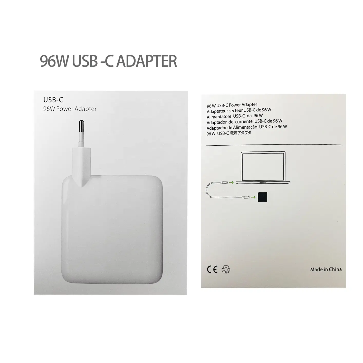 PD 96W USB travel charger Type-C Power Adapter With US EU UK Plug for Macbook 96W Charger 87w 61w for macbook pro
