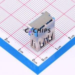 USB30-02-T1-BL USB Connector Bent Lead Through Hole Connector Type-A Female Right Angle Insert - Product Image 2