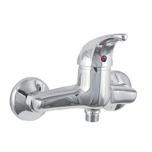 Mezclador de ducha de una sola palanca serie Marzia, grifo de baño cromado de montaje en pared - Product Image 1