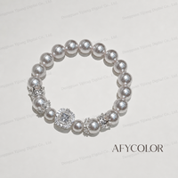 Grosir Gelang Crown Cube Imitasi Mutiara Zirkon Lapis Emas Rose OEM Kustom Stok Massal Pemasok