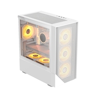 White High Airflow Mesh Front Panel Aluminum Alloy Mid-Tower Gaming PC Case Custom Logo Side Panel Window Fast Detach Side Panel
