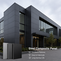 Panneau composite en acier prépeint enduit FEVE 4x8, résistant au feu, écologique, pour façade de bâtiment, mur-rideau