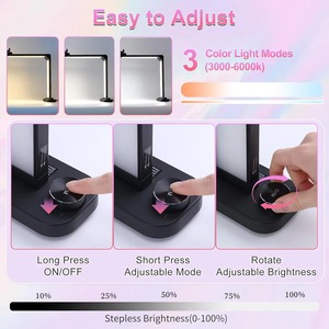 Lampada LED Pieghevole a Mezzaluna da 40W con Funzione di Ricarica <span class=keywords><strong>Telefono</strong></span>, Luce per Unghie a Mezzaluna con Interruttore Rotante per Salone di Bellezza, Estetista e Ricamo - Product Image 2