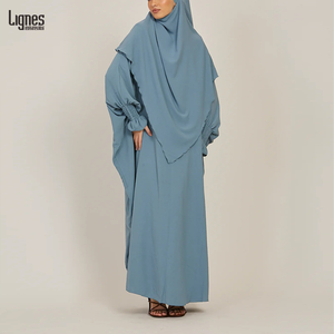 Tùy Chỉnh <span class=keywords><strong>Khimar</strong></span> Headscarf Hai-Mảnh Thiết Lập Hồi Giáo Ramadan Hồi Giáo Quần Áo Màu Rắn Thời Trang <span class=keywords><strong>Khimar</strong></span> Abaya Phù Hợp Với - Product Image 4