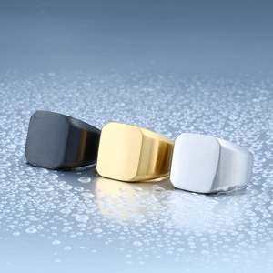 Oahlan แหวนสแตนเลสปัดเรียบสำหรับผู้ชายเครื่องประดับแฟชั่น - Product Image 5