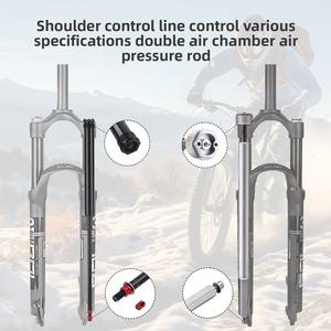 Fourche avant de remplacement pour <span class=keywords><strong>VTT</strong></span> <span class=keywords><strong>26</strong></span>/27,5/29 pouces, vélos de route, alliage d'aluminium, débattement de 120 mm, <span class=keywords><strong>chambre</strong></span> à <span class=keywords><strong>air</strong></span>, amortisseur, câble/fourche à épaule - Product Image 6