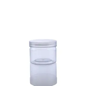 Tarro de plástico transparente de 250ml, tarro sellado, aperitivos, tarro dividido de fruta seca, botella de boca ancha, tanque de plástico PET transparente
