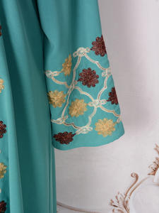 Túnica de Oriente Medio Abaya Musulmane Hijab Nueva ropa musulmana Temperamento Bordado elegante Cuello redondo Abaya casual - Product Image 4