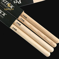 High Quality KIRSTEN Customization OEM Nylon Tip Classic Natural Hickory Drumsticks Sizes 5A/7A/2B/5B for Drummer and Beginners