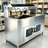 Machine de nettoyage de chaussures intelligente, commerciale, manuelle, électrique, neuve, en acier inoxydable 304