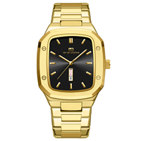 VA VA VOOM 2831 Montre-bracelet analogique de luxe pour homme en acier inoxydable, boîtier rectangulaire de haute qualité, étanche, design cartoon