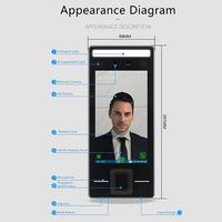 Dispositivo de Control de Acceso y Asistencia con Reconocimiento Facial Multibiométrico de 5.5 Pulgadas, Resistente al Agua, para Exteriores, con Visión Nocturna y Software Gratuito