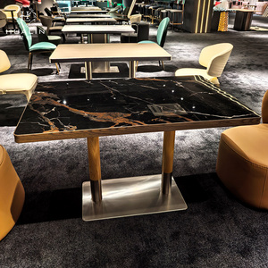 HUALIN in stile moderno Hotel Bar Bar Bar in alluminio tavolo da pranzo in pietra sinterizzata in pietra - Product Image 1