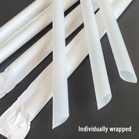 Paille PLA biodégradable en plastique jetable de 6*200mm pour le jus