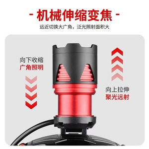 Lampe frontale rechargeable haute intensité 10000mAh LED lumière blanche pour camping, pêche, extérieur, portable avec longue autonomie - Product Image 4