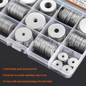 304 Stainless Steel Flat Washers Assortment Kit 240 Pieces DIN Standard Bright Finish 2B Surface Grade 300 Series - Product Image 2