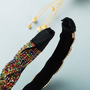 Diadema de esponja de diamante completo, diadema de diamantes de imitación barrocos de Europa y América, accesorios para el cabello con trenza ostentosa para <span class=keywords><strong>mujer</strong></span> - Product Image 3